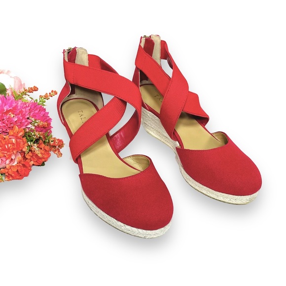 Talbots Shoes Talbots Lyndsay Red Espadrille Wedge Size 65 Poshmark